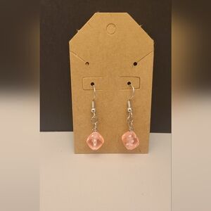 Light pink single dice earings